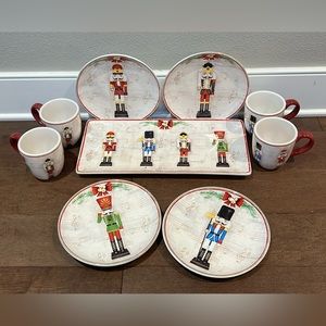 World Market | Christmas nutcracker  mugs, plates and platter set
